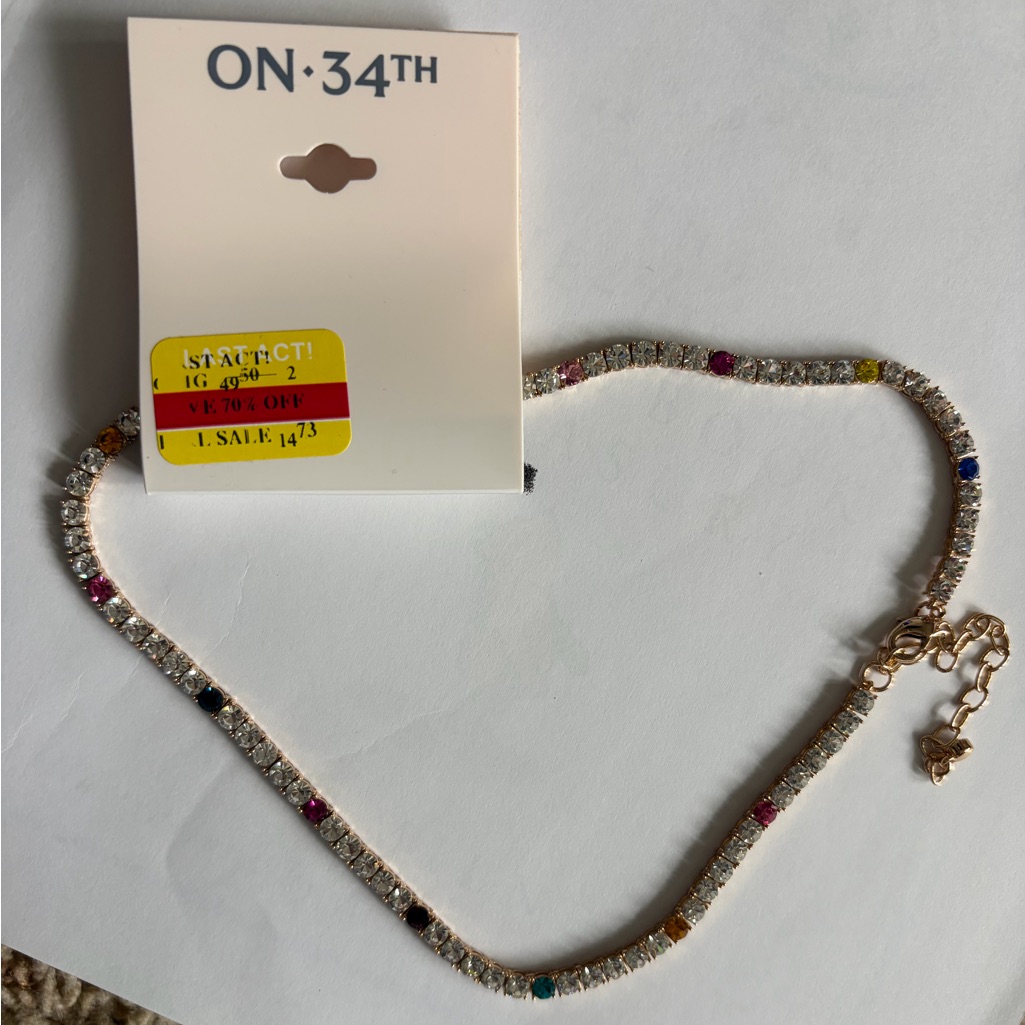 On 34th Multicolor Crystal Necklace 15$